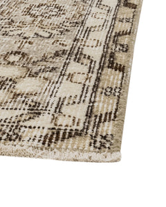 Handmade Wool Rug - Vintage Brown Medallion Cotton Area Carpet 5'11" x 9'8"