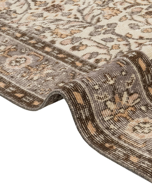 Handmade Wool Rug - Vintage Grey Frame Cotton Blend Carpet 5'4" x 8'11"