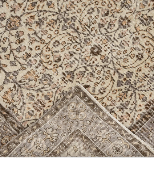 Handmade Wool Rug - Vintage Grey Frame Cotton Blend Carpet 5'4" x 8'11"