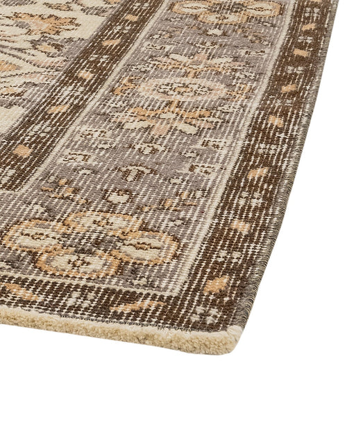 Handmade Wool Rug - Vintage Grey Frame Cotton Blend Carpet 5'4" x 8'11"