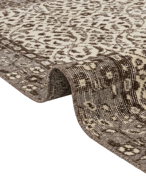 Handmade Wool Rug – Vintage Grey Frame Cotton Wool Blend Area Carpet 5'2" x 8'10"