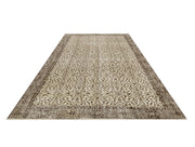 Handmade Wool Rug – Vintage Grey Frame Cotton Wool Blend Area Carpet 5'2" x 8'10"