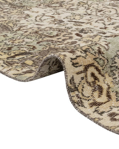 Handmade Wool Rug - Vintage Brown Medallion 5'4" x 9'5" Cotton Blend Area Rug