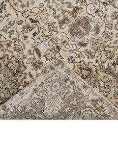 Handmade Wool Rug - Vintage Brown Medallion 5'4" x 9'5" Cotton Blend Area Rug