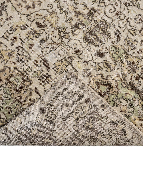 Handmade Wool Rug - Vintage Brown Medallion 5'4" x 9'5" Cotton Blend Area Rug