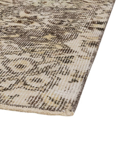 Handmade Wool Rug - Vintage Brown Medallion 5'4" x 9'5" Cotton Blend Area Rug