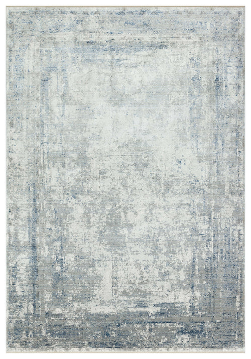 Modern Bamboo Area Rug – Blue Machine Made Rug for Living Room & Kitchen