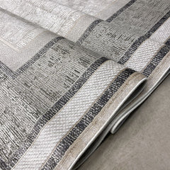 Viscose Area Rug - Machine Made Cream Frame Rug with 7mm Pile & Anti Slip