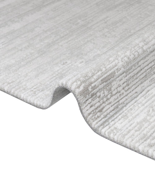 Modern Area Rug – Grey Machine Made Rug with Fringed Edges for Living Room