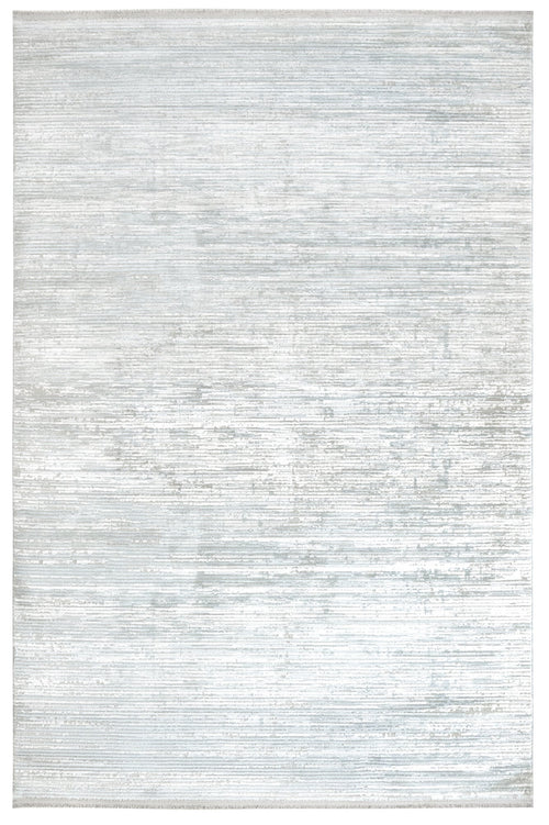 Modern Area Rug – Grey Machine Made Rug with Fringed Edges for Living Room