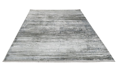 Modern Grey Area Rug – Machine Made Rug With Fringed Edge, Acrylic Carpet