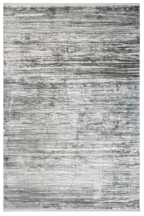 Modern Grey Area Rug – Machine Made Rug With Fringed Edge, Acrylic Carpet