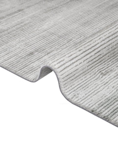 Modern Area Rug – Ornamental Grey Machine Made Acrylic Floor Covering with Fringed Edge