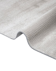 Grey Flat Area Rug - Machine Made Acrylic Rug With Fringed Edges, Non Slip Carpet