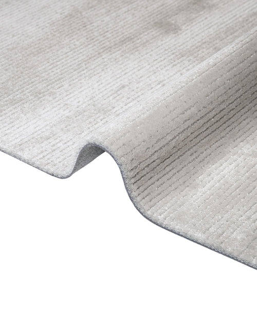 Grey Flat Area Rug - Machine Made Acrylic Rug With Fringed Edges, Non Slip Carpet