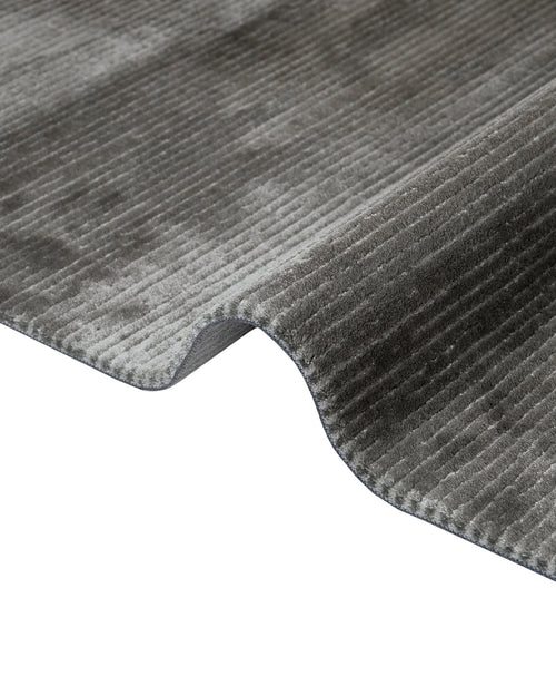 Anthracite Area Rug – Machine Made Flat Weave Carpet With Fringed Edge