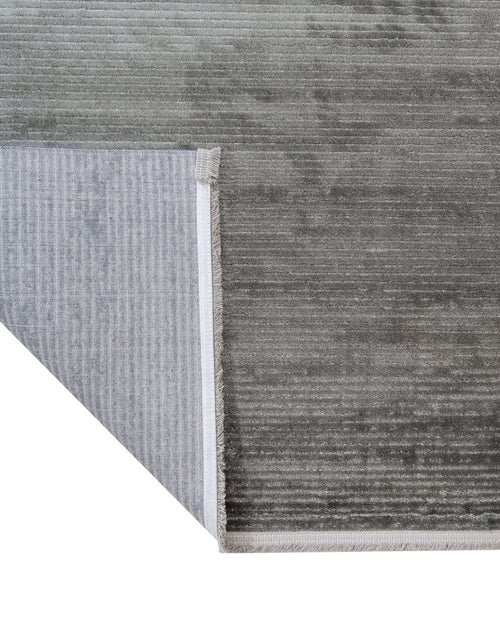 Anthracite Area Rug – Machine Made Flat Weave Carpet With Fringed Edge