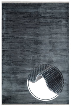 Blue Area Rug – Machine Made Rug with Fringed Edge | Durable Acrylic Carpet