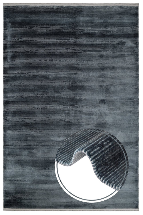 Blue Area Rug – Machine Made Rug with Fringed Edge | Durable Acrylic Carpet