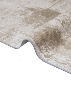 Modern Area Rug - Machine Made Cream Color Rug with Fringed Edge Carpet