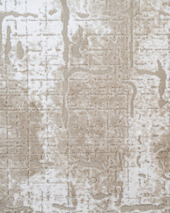 Modern Area Rug - Machine Made Cream Color Rug with Fringed Edge Carpet