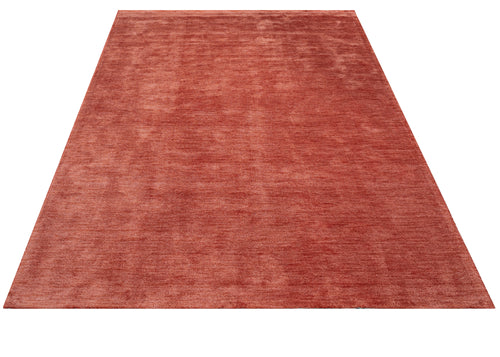 Natural Viscose Rug – 3S Red Modern Axminster Woven Machine Made Carpet