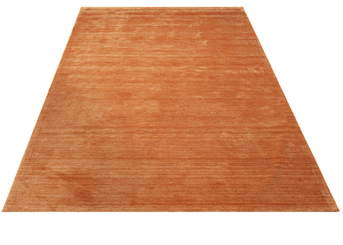 Natural Viscose Rug | 3S Modern Orange Axminster Technique Carpet – Durable Luxury