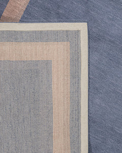 Axminster Machine Rug – Navy Blue Natural Viscose Floor Carpet Frame