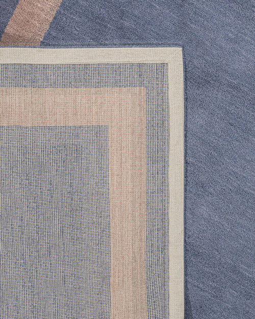 Axminster Machine Rug – Navy Blue Natural Viscose Floor Carpet Frame