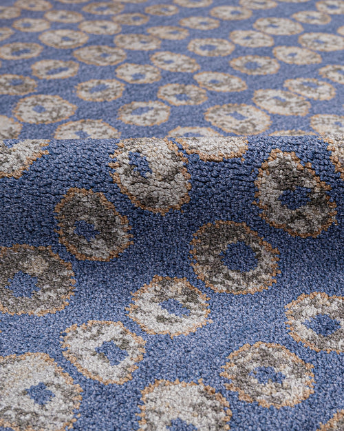 Natural Viscose Rug – Modern Navy Blue Area Rug with Axminster Weaving Technique