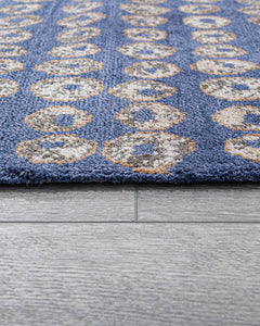 Natural Viscose Rug – Modern Navy Blue Area Rug with Axminster Weaving Technique