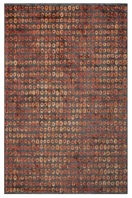 Natural Viscose Rug – 3S Red Modern Machine Made Axminster Carpet