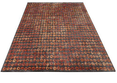Natural Viscose Rug – 3S Red Modern Machine Made Axminster Carpet