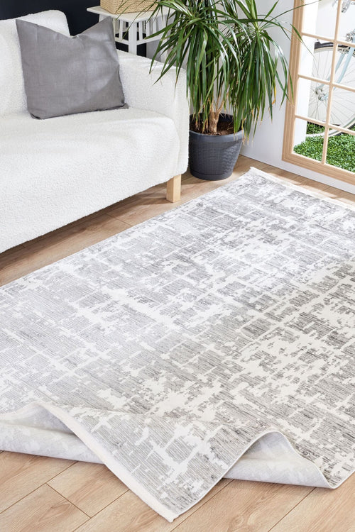 Modern Area Rug – Brown Machine Made Carpet for Living Room & Kitchen Floor