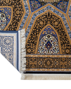 Classic Viscose Area Rug - Brown Machine Made Carpet with Fringed Edge for Living Room