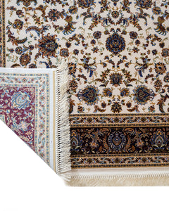 Burgundy Viscose Area Rug – Classic Machine Made Rug with Fringed Edge Carpet