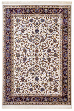 Burgundy Viscose Area Rug – Classic Machine Made Rug with Fringed Edge Carpet