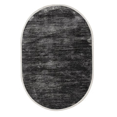 Microfiber Area Rug - Machine Made Anthracite Soft Carpet With Cotton Base
