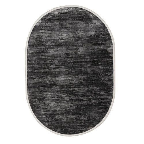 Microfiber Area Rug - Machine Made Anthracite Soft Carpet With Cotton Base