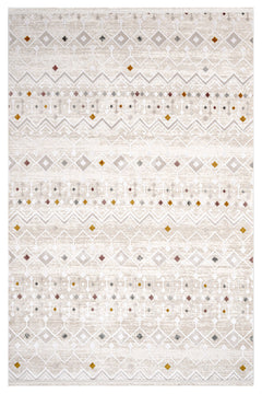 Geometric Area Rug – Machine Made Rug with 11 mm Pile Height | Fringed Design