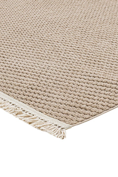 Brown Striped Area Rug – Machine Made Polyester Rug with 7 mm Pile Height