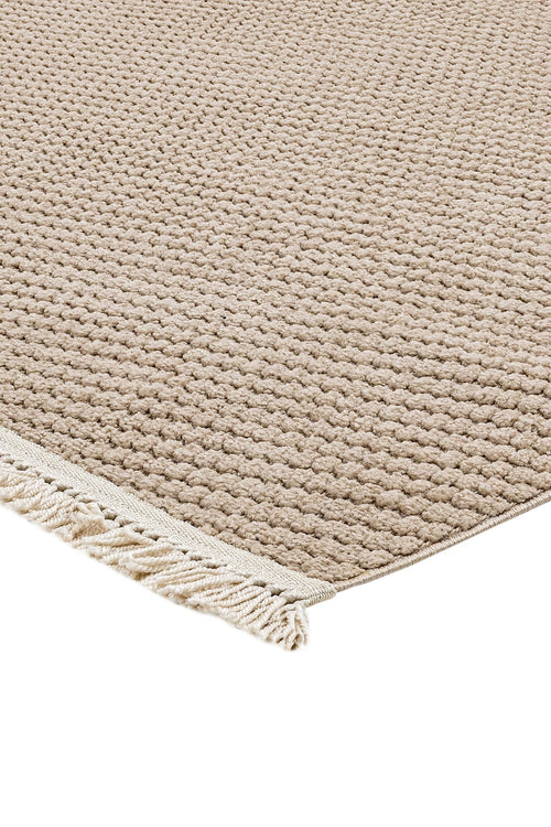 Brown Striped Area Rug – Machine Made Polyester Rug with 7 mm Pile Height
