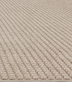 Brown Striped Area Rug – Machine Made Polyester Rug with 7 mm Pile Height