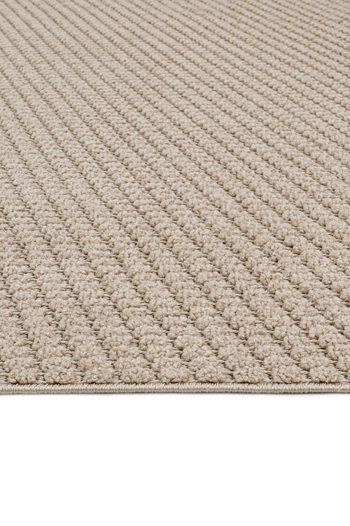 Brown Striped Area Rug – Machine Made Polyester Rug with 7 mm Pile Height
