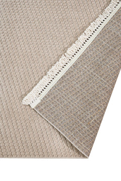 Brown Striped Area Rug – Machine Made Polyester Rug with 7 mm Pile Height