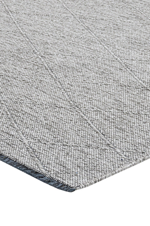 Grey Geometric Cotton Kilim - Durable Woven Sole Rug With 5 mm Pile Height