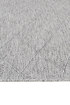 Grey Geometric Cotton Kilim - Durable Woven Sole Rug With 5 mm Pile Height