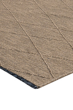 Cotton Kilim Rug – Geometric Woven Sole Rug with Fringed Edge, 5 mm Pile Height