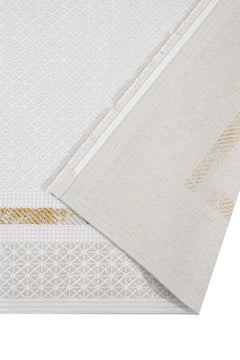 Gold Area Rug – Machine Made Rug with Laser Cut Fringe and 11 mm Pile Height