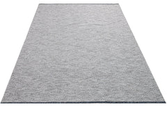 Grey Geometric Cotton Kilim - Durable Woven Sole Rug With 5 mm Pile Height